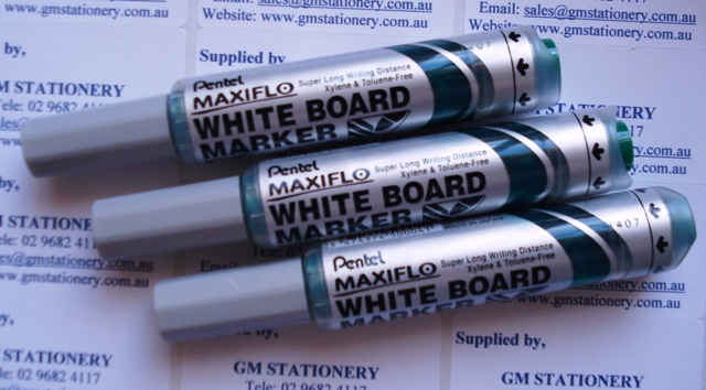 Pentel MWL5D Maxiflo Whiteboard Marker Green - Box 12
